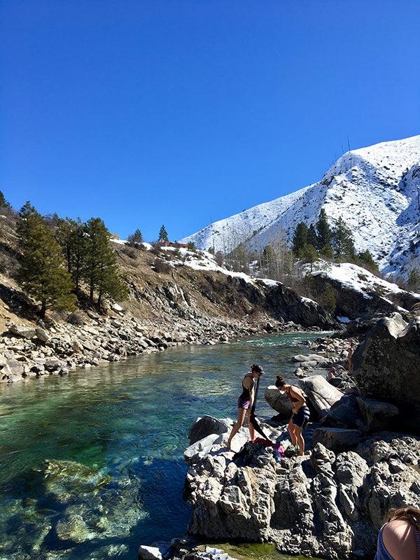 Students enjoy Kirkham Hot Springs